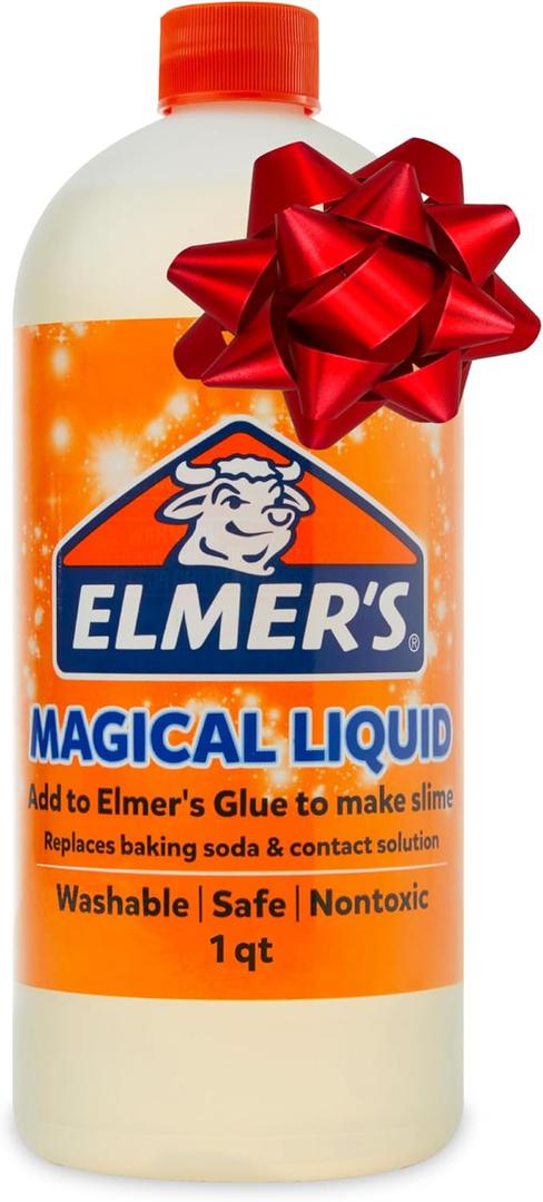 Elmer's Magical Liquid, Slime Activator Solution, Updated Formula for Double Slime Output, Safe and Washable, 1 Quart (Clear)