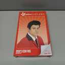 fun shack 50's Men's Black Wig with Sideburns, 1950s Costume Wig for Men, Retro Black Wig for Boys, One Size