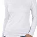Womens Long Sleeve Thermal Shirts, 2025 Fall Winter Crew Neck Shirt for Women, Stretch Basic Tight Long Sleeve Underwear Tops (White, M)
