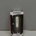 YUSWKO Beige Handheld Milk Frother Wand for Coffee, Rechargeable Electric Whisk with 3 Heads 3 Speeds Drink Mixer Coffee Frother For Latte, Cappuccino, Hot Chocolate, Egg