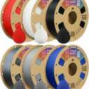 OVERTURE PLA Filament 1.75mm PLA 3D Printer Filament, 6kg Cardboard Spool (13.2lbs), Dimensional Accuracy +/- 0.02mm, Fit Most FDM Printer (6 Color)