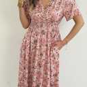 Casual Midi Summer Dresses for Women (Pink)