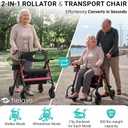 Helavo Extra Wide 2 in 1 Bariatric Walker Wheelchair Combo, 500 lb Capacity