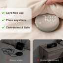 SolaceRise Super Loud Alarm Clock for Heavy Sleepers: Vibrating Digital Auto-Dim Clock with Bed Shaker for Hearing Impaired - Portable Rechargeable Battery for Bedroom Travel Dorm - Putty