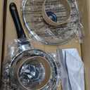 Amazon Basics Non Stick Kitchen Cookware 15-Piece Set, Non-Induction, Includes Pots, Pans, and Utensils, Black