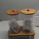 2 PCS 1.5 Gallon Drink dispenser, Glass Beverage Dispenser With Wood Stand, Large Water Drink Dispensers for Parties With Stainless Steel Spigot, Ideal for Lemonade,Juice, Tea, and Party Drinks