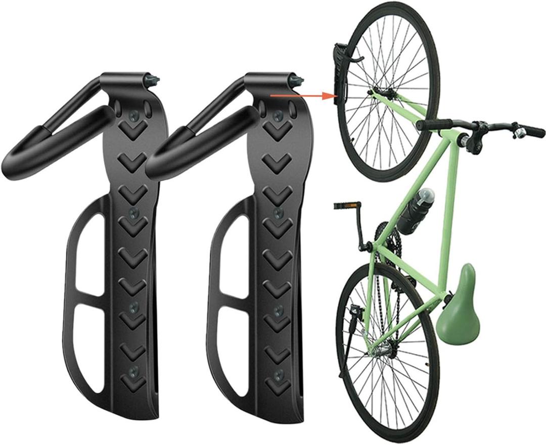 Wallmaster Bike Rack Garage Wall Mount Bicycles 2-Pack Storage System Vertical Bike Hook for Indoor (2Pack)