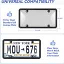 License Plate Protector 2PCS, Clear License Plate Cover & Frames, Rust-Proof Auto Car License Plate Covers and Frames Holder with Screws & Caps, Universal Tag Cover for License Plate (Black)