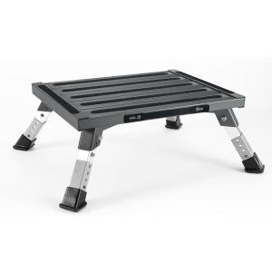 XINQIAO Foldable RV Step Stool with Rubber Feet, 4 Adjustable Heights Portable Heavy Duty Aluminum Folding Step for RV Entry, Trailer, Camper, Fishing and Outdoors