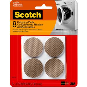 Scotch Gripping Pads, 8 Pcs, 1.5" inch Round Pads, Self-Adhesive, Stabilizes Appliances on Floors and Tabletops, Textured Pads Deliver Reliable Traction, Non-Slip Furniture Pads (SP940-NA)