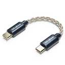 USB C Type C to Type C Headphone Amplifier Cable 6N Single Crystal Silver for FiiO BTR5 Q1 Q3 Q3s Qudelix 5K xDuoo Link2 XD-05PLUS E1DA 9038G3 9038S 9038D Lotoo PAW S2
