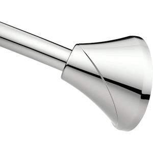 Moen Chrome 5-Foot Adjustable Tension Single Curved Shower Curtain Rod for Bathroom Shower, CSR2172CH