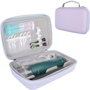 SMYV Water Flosser Travel Case, Portable Dental Oral Irrigator Travel Organizer, Hard Eva Storage Bag for Flosser, Electric Toothbrush, Toothpaset and Irrigator Accessories (Case Only) - Purple