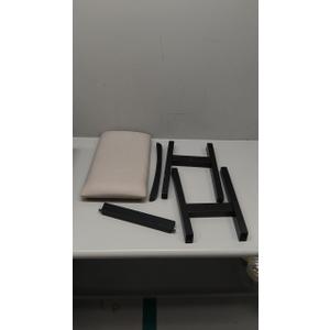 Foot Stool, Foot Stool Small, Ottoman Wood Foot Rest for Living Room, Bedroom, and Kitchen (Black-beige)