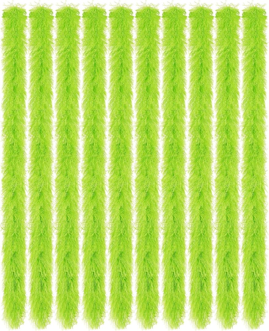 Taiyin Feather Boas Artificial Fluffy Boas Bulk Decoration for Wedding Costume Halloween Birthday Xmas (Lime Green)
