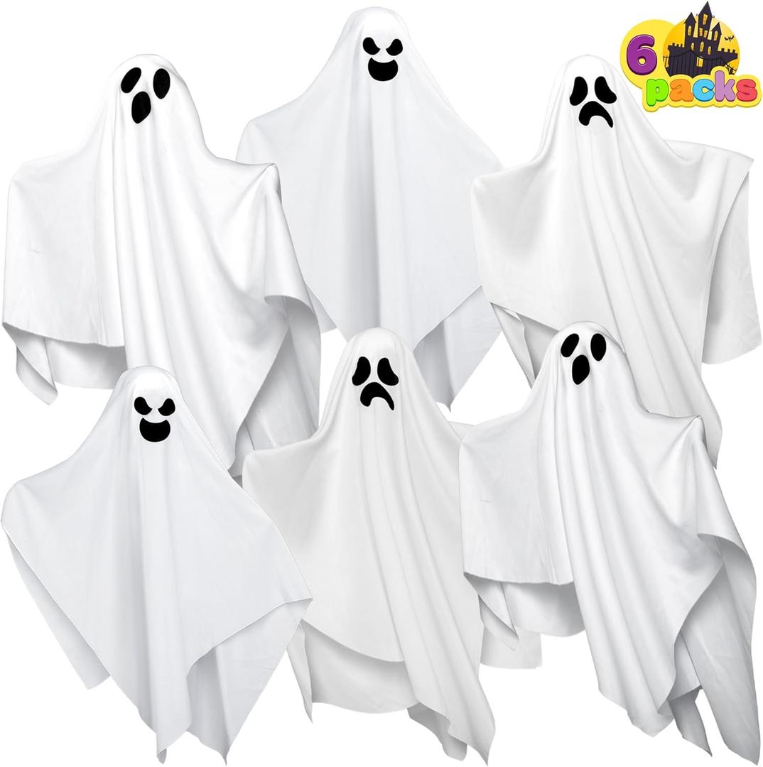 JOYIN 6 Pcs Halloween Decorations Outdoor Hanging Ghost, 19.6 White Flying Ghost for Halloween Party Decorations, Hanging Decor for Indoor Garden Yard Front Porch Patio Lawn Holiday Props
