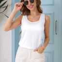 Mawor Silk Satin Tank Top for Women Summer Camisole 2026 Sleeveless Blouse Dressy Casual Shirt Outfits (White, L)