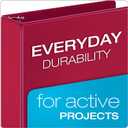 Cardinal 3 Ring Binders, Binders for School and Office, Durable 2 Inch Binder with Round Rings, Holds 475 Sheets, ClearVue Covers, Non-Stick, PVC-Free, Assorted Colors, 4 Pack (29310)