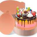 Mini Cake Boards 50 Pack 4 Inch Rose Gold Mini Dessert Plates Round Disposable Cardboard Plates for Cake DIY, Baking Dessert Party Wedding Birthday (Rose gold)