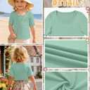 Toddler Girls' T-Shirts | Short Sleeve T-Shirts, Scoop Neck, Slim, Summer, Cute, Solid, Basic, Baby Girls' Clothes, for Kids Ages 18M-5T