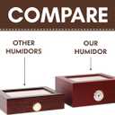 Mantello Cigars Cigar Humidors, Humidor Cigar Box- Gifts for Men, Ebony Wood, Glass-Top Cigar Humidor, Cigar Humidor Box with Hygrometer, Cedar Divider, Humidity Packets Holder, Cigar Box, Holds 25-50