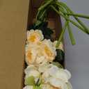 6 Pcs 32" Artificial Peonies Flowers for Vase(Vase Not Included)-6 Stems Faux Peony with 42 Silk Heads, Fake Long Stem Flowers for DIY Bouquets Wedding Centerpieces Decor (Beige)