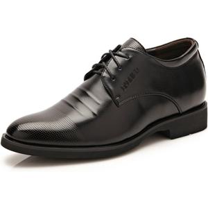 Battle Men Men's Elevator Shoes 2" Taller Lace up Faux Leather Formal Oxford Dress Footwear Removable Invisible Height Increasing Insole Formal Men (Color : Black, Size : 7 MUS)