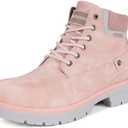 Eagsouni Mens Womens Snow Boots Warm Fur Lined Ankle Booties Hiking Trekking Trail Climbing Shoes Lace Up Anti-Slip Waterproof Working Outdoor Backpacking Boots 6.5