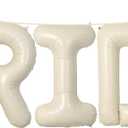 40 Inch Cream White 'BRIDE' Balloon Banner - Large Ivory Alphabet Mylar Letter Balloons for Bridal Shower, Bachelorette, Wedding, Engagement Bride To Be Decorations, and Photo Backdrop Party Supplies