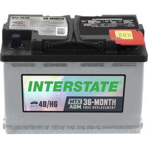 Interstate Batteries Automotive Battery 12V 70Ah (Group Size H6, 48) 760CCA SLI AGM Automobile Replacement Battery for Cars, SUVs, Sedans, Trucks (MTX-48/H6)