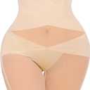 Nebility Womens' Tummy Control High Waist Trainer Body Shaper (US, Alpha, Large, Regular, Regular, Beige-Mid Thigh)