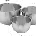 Home Basics 3 Piece Stainless Steel Nesting Mixing Bowls | Measurements on Inside | 48 oz. 96 oz. 160 oz. Sizing | High Sides for Easy Mixing