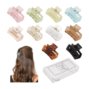 Small Tiny Claw Hair Clips for Women Girls for Thin/Medium Thick Hair, 1.5 Inch Mini Hair Jaw Clips Matte Rectangle Nonslip Clip with Gift Box (Matte+shiny color series)