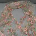 Remagr 9.8 ft 3D Pink Flower Table Runner Embroidery Seasonal Table Decorations Tulle Fabric for Home Indoor Decor, Bridal Shower Wedding, Baby Shower Parties, Holiday DIY Craft Kitchen Decor