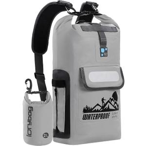 IDRYBAG Dry Bag Backpack Waterproof Floating 20L/30L/40L, Dry Bags Waterproof Backpack for Men, Dry Sack Waterproof Bag (Grey)