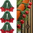 Dingion 30 Pcs 20 Inches Christmas Garland Ties with Balls Decorative Twist Ties for Banister Stairs Railing Reusable Flexible Twist for Home Xmas Holiday Decor Gift Craft Wrapping(Red)