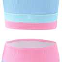 Haloumoning Girls Swimsuits Bikini Set Adjustable Straps Two Piece Color Block Girls' Swimwear with Chest Pad 5-14 Years