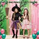 12 Pcs Halloween Witch Party Decorations Include 6 Fairy Wands 6 Witch Brooms for Pink and Green Halloween Cosplay Fans Party Dress Decor Photography Background Photo Booth Props Decor