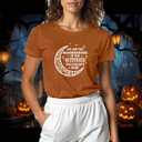 Halloween Shirts for Women Dancing Skeleton Tshirts Fall Pumpkin Shirt Halloween Party Tee Tops (XL)