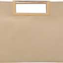 CHARMING TAILOR Fashion PU Leather Handbag Stylish Women Convertible Clutch Purse (Taupe)