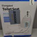 Toilet Seat Elongated, Slow Close Hinges, Four Non-Slip Bumpers, Easy to Install and Clean, Durable Plastic, White Two Sets of Mounting Parts Included