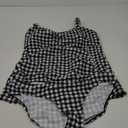 Beach Bump 2 Piece Tankini Swimsuit UPF 50+ (Large, Black/ White Gingham)