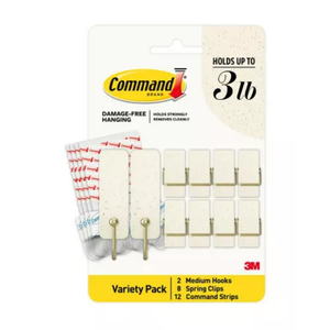 Command Limited Addition Holiday Mixed Hooks Pack Vanilla Bean 10 Hooks 12 Strips: Plastic Adhesive Hangers, 9.25" Height