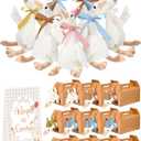 12 Set One Silly Goose Baby Shower Party Favors Swan Stuffed Animal Plush Toy and Mini Birthday Party Hats with Bow(Morandi Color)