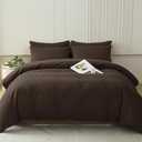 Houseri Brown Comforter Set - King Size Bedding Set - Mocha, Chestnut & Coffee Colored Comforter - Vintage Chocolate Colored Quilt