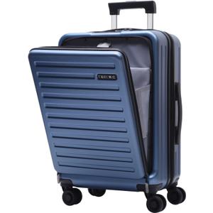 TydeCkare 20 Inch Carrry On Luggage with Front Zipper Pocket, 45L, Lightweight ABS+PC Hardshell Suitcase with TSA Lock & Spinner Silent Wheels, Convenient for Business Trips, Ice Blue