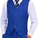 Visaccy Boys Formal Suit Slim Fit Dress Clothes Ring Bearer Outfit Tuxedo Suits,Adjustable Waist Size 14