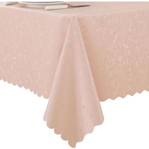 Rectangle Table Cloth, Waterproof Heavy Duty Vinyl Tablecloths, Stain-Resistant Wipeable Rectangle or Round Table Cover for Indoor and Outdoor(Pink, 60"x102")