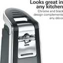 Hamilton Beach Smooth Touch Electric Automatic Can Opener with Easy Push Down Lever, Eliminates Sharp Edges, Opens All Standard-Size and Pop-Top Cans, Extra Tall, Black and Chrome (76606AG)