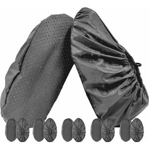 5 Pairs Waterproof Anti slip Washable Reusable Boots Cover Indoor Shoe covers (Large Grey)